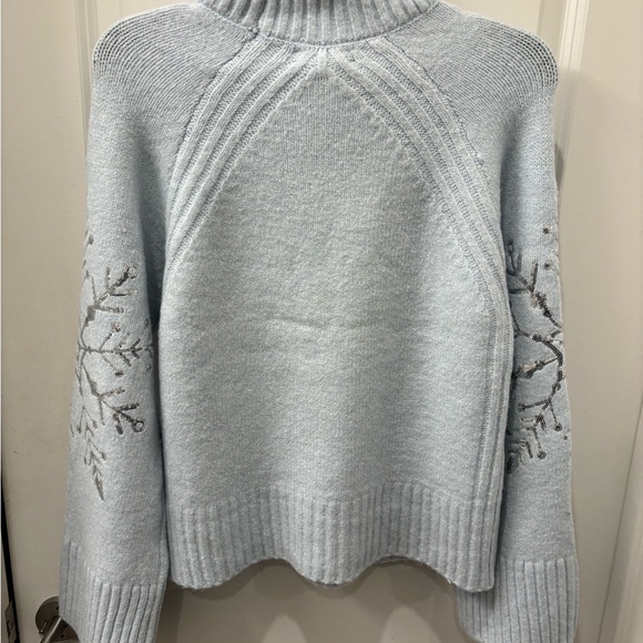 NWT cupcakes & cashmere Light Blue Cowl Neck Sweater - XL - Picture 2 of 7